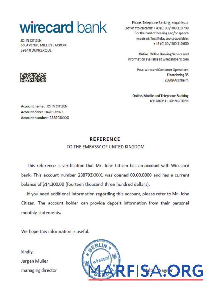 Realistic Germany Wirecard reference example